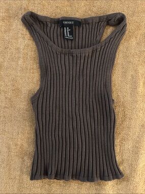 Forever 21 Brown Ribbed Tank Top